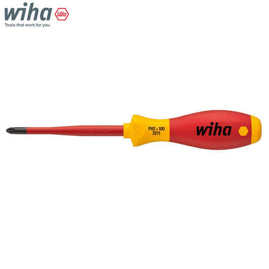Wiha 35394 100mm 3211 VDE SoftFinish SlimFix PH2 Phillips Screwdriver