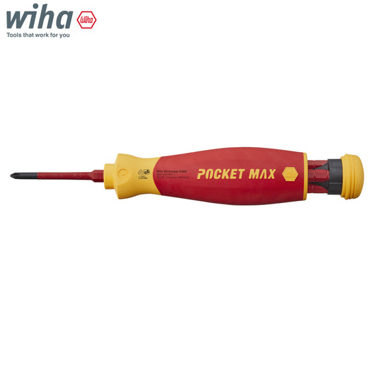 Wiha 45296 PocketMax VDE Screwdriver with Bit Magazine SlimBit Electric