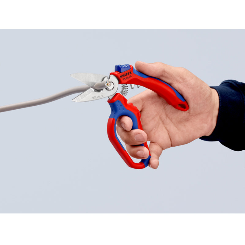 KNIPEX 95 05 20 SB Angled Electricians' Shears 6-1/4" Cable and Wire Rope Scissor 45°