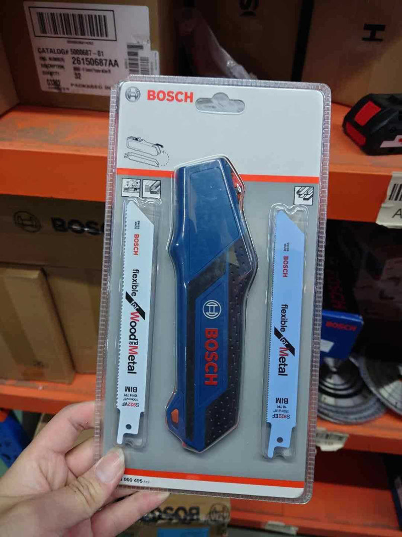 Bosch Professional 2608000495 Hand Sawing Set Handle Wood and Metal Recip Saw Blades Branch Plastic Pipe Metal Cutting