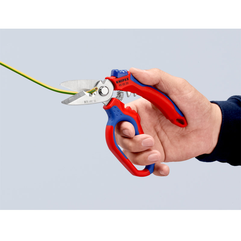 KNIPEX 95 05 20 SB Angled Electricians' Shears 6-1/4" Cable and Wire Rope Scissor 45°