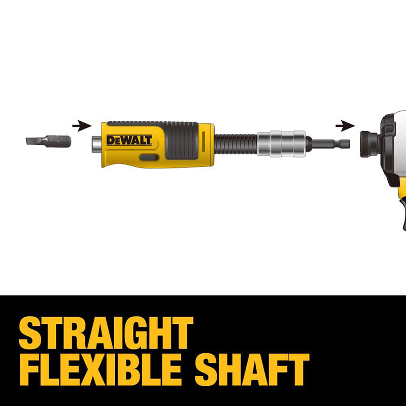 DEWALT DWAMRASET Right Angle Drill Adaptor FlexTorq 4-in-1 System Compact Straight Flexible Shaft 12-Inch Accessories