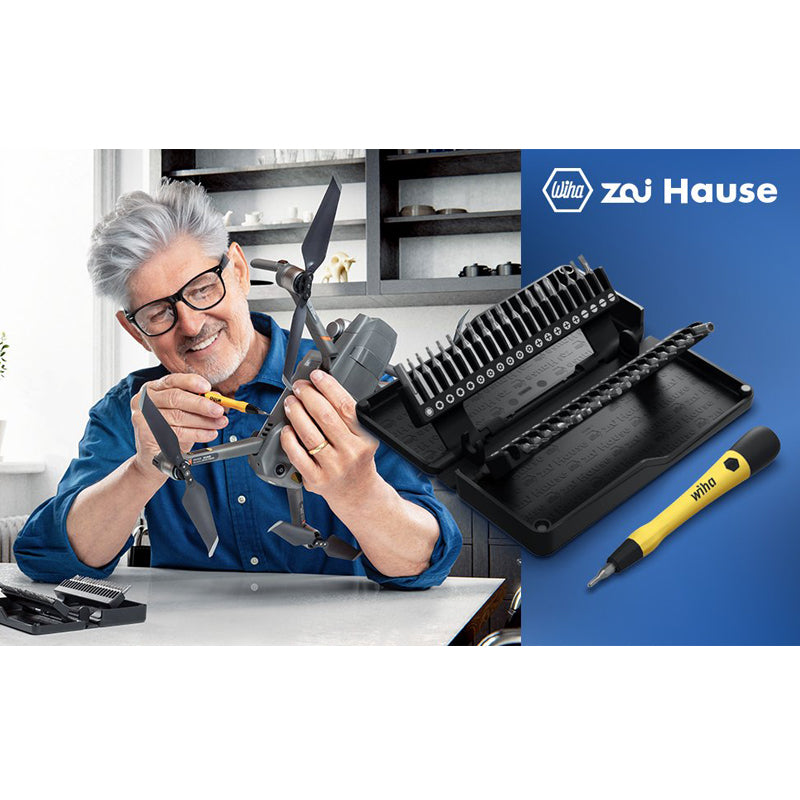 Wiha Zai Hause 44624 40 in1 ESD Micro Precision Magnetic Screwdriver Bit Set Nut Driver with Extension Rod Z6901C4