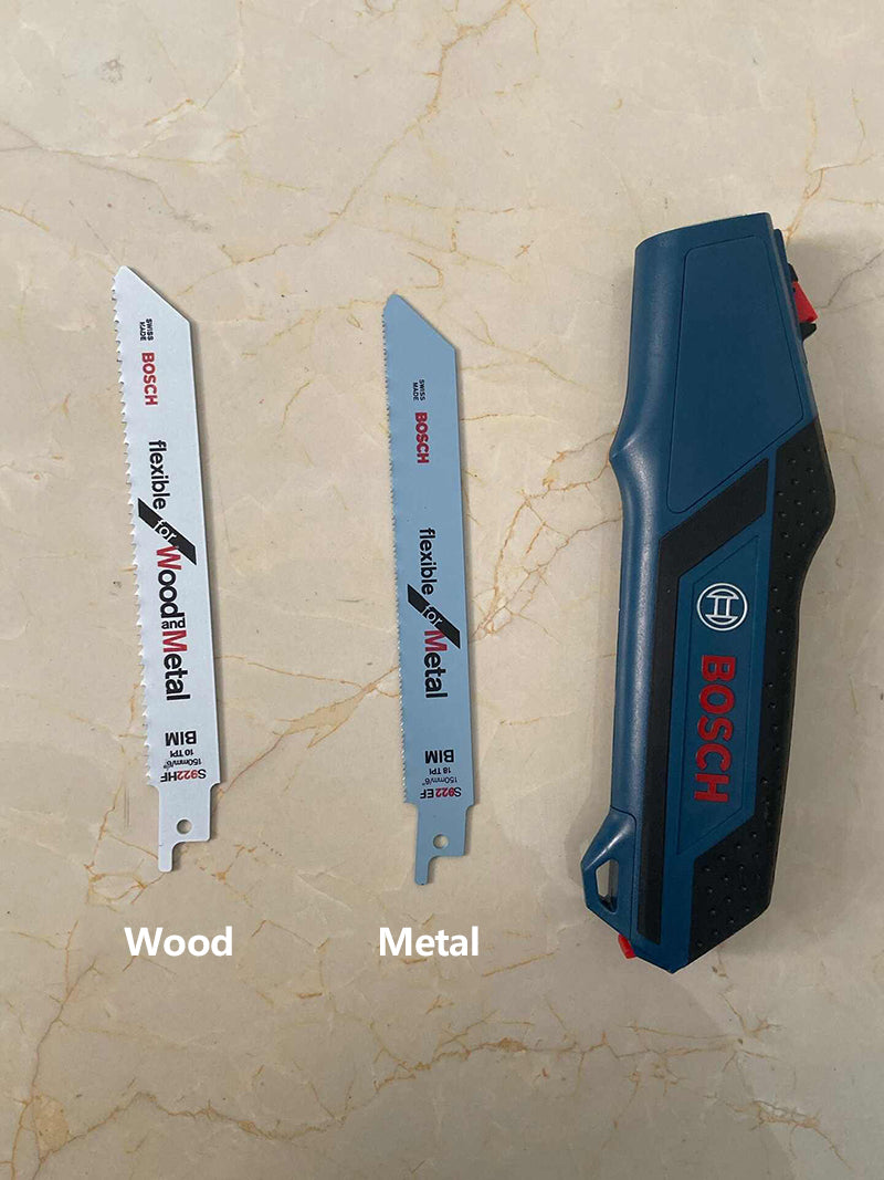 Bosch Professional 2608000495 Hand Sawing Set Handle Wood and Metal Recip Saw Blades Branch Plastic Pipe Metal Cutting