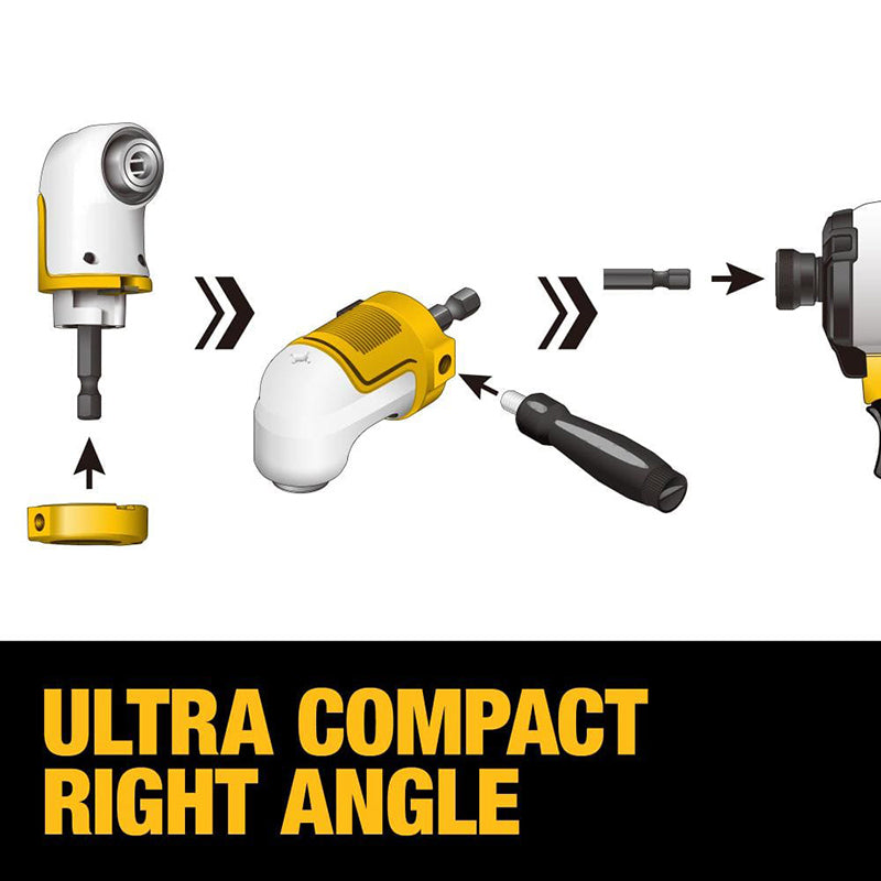 DEWALT DWAMRASET Right Angle Drill Adaptor FlexTorq 4-in-1 System Compact Straight Flexible Shaft 12-Inch Accessories