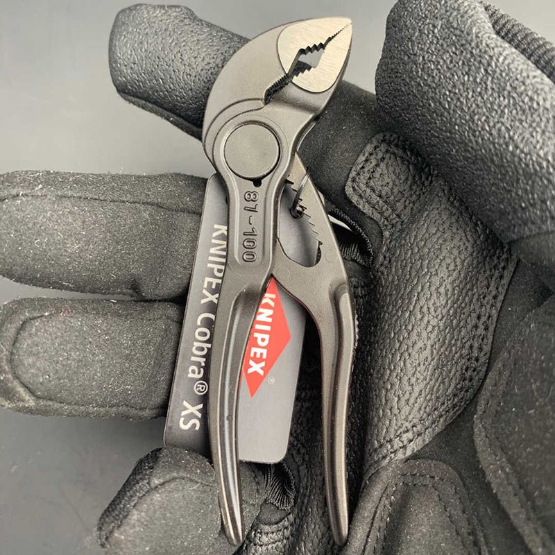 KNIPEX 87 00 100 Cobra XS Mini Water Pump Pliers 4 Inches One-Handed Precision Grade Pipe Plier 11 Quick Adjustment Positions
