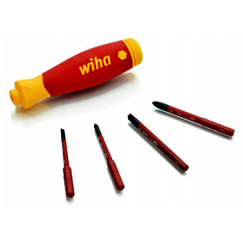 Wiha 45296 PocketMax VDE Screwdriver with Bit Magazine SlimBit Electric