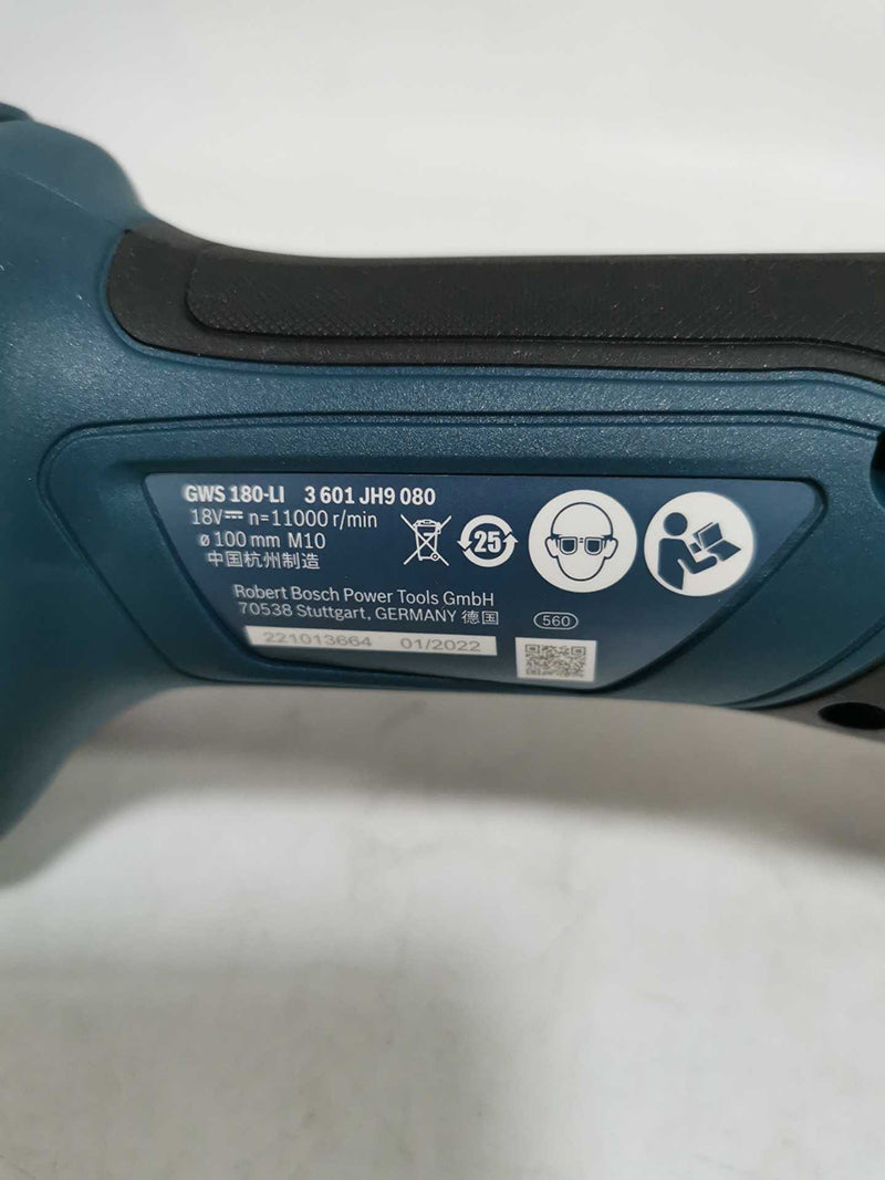 Bosch GWS180-LI Rechargeable Brushless Angle Grinder Cordless Portable 18V Grinding Cutting Machine Polisher Bare Tool