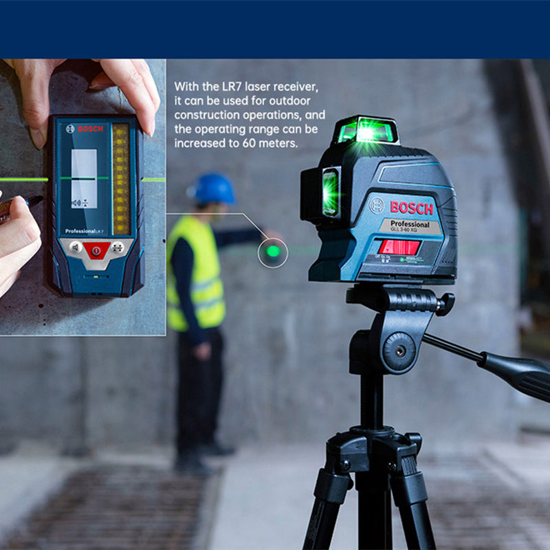 BOSCH LR7 Professional Laser Receiver Red Green Line Laser Level Accessories for GLL3-80C/GLL3-80CG/ GLL3-60XG Laser Level