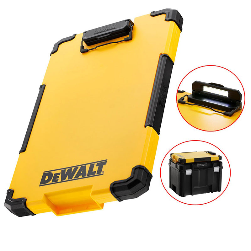 DEWALT DWST82732-1 TSTAK Clipboard Organiser LED Light Internal Pouch Metal Clip Portable Multifunctional Convenient Writing
