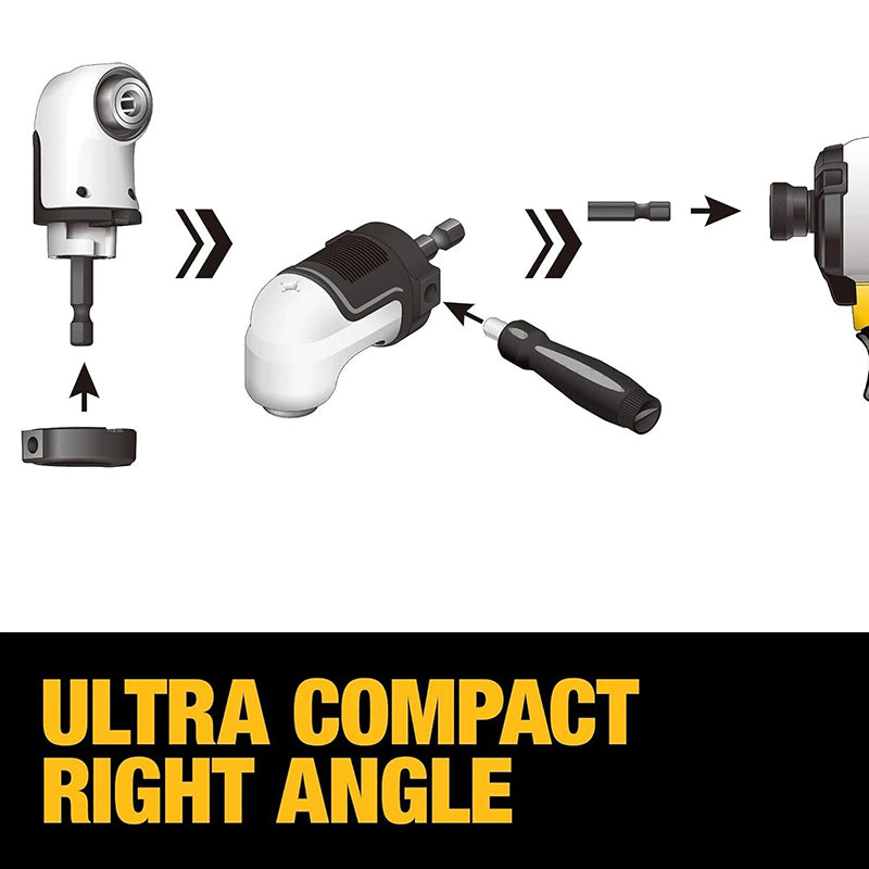 DEWALT DWAMRASETFT FLEXTORQ Right Angle Drill Adaptor 4-in-1 Compact High Hardness Soft Axis Power Tool Accessories