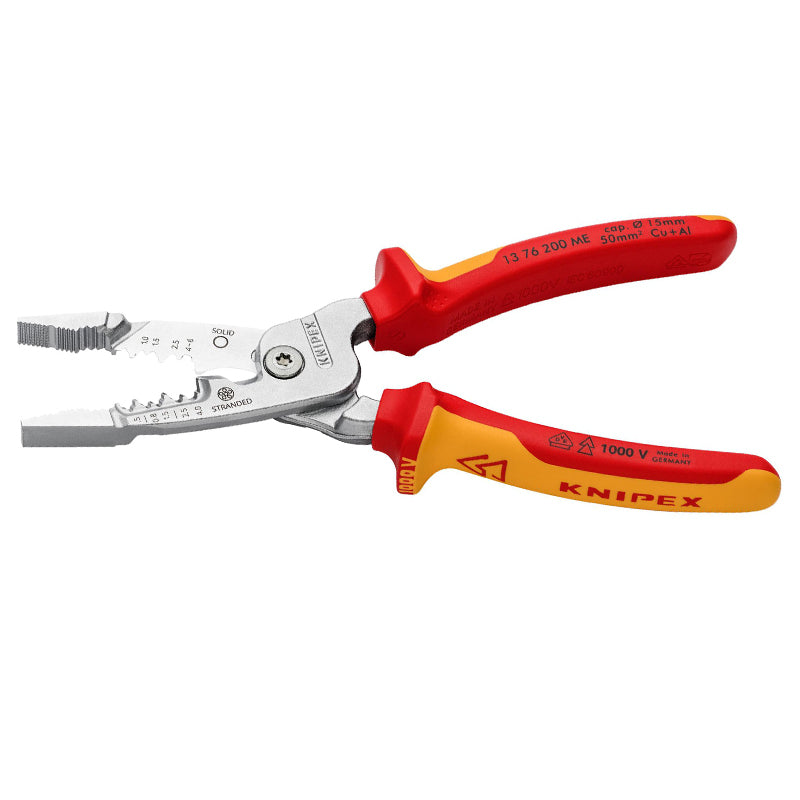 KNIPEX 13 76 200 ME Insulated Electrician's Metric Wire Stripper Plier VDE Tested Chrome-Plated 200 mm