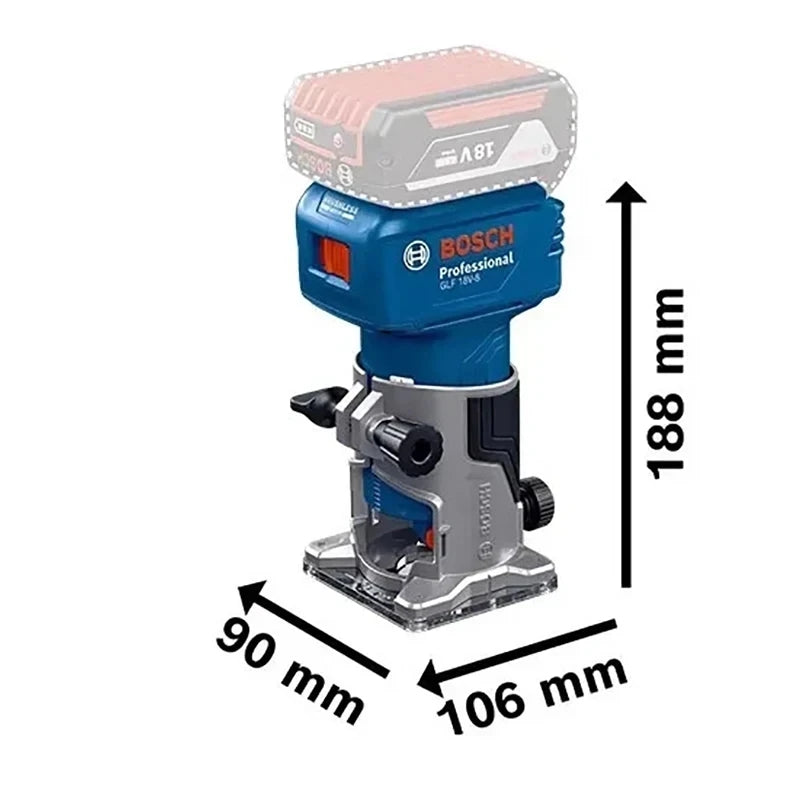 Bosch GLF 18V-8 Wood Router Machine 18V Cordless Brushless 30000RPM Grooving Carving Milling Holes Carpentry Electric Trimmer Tool Only