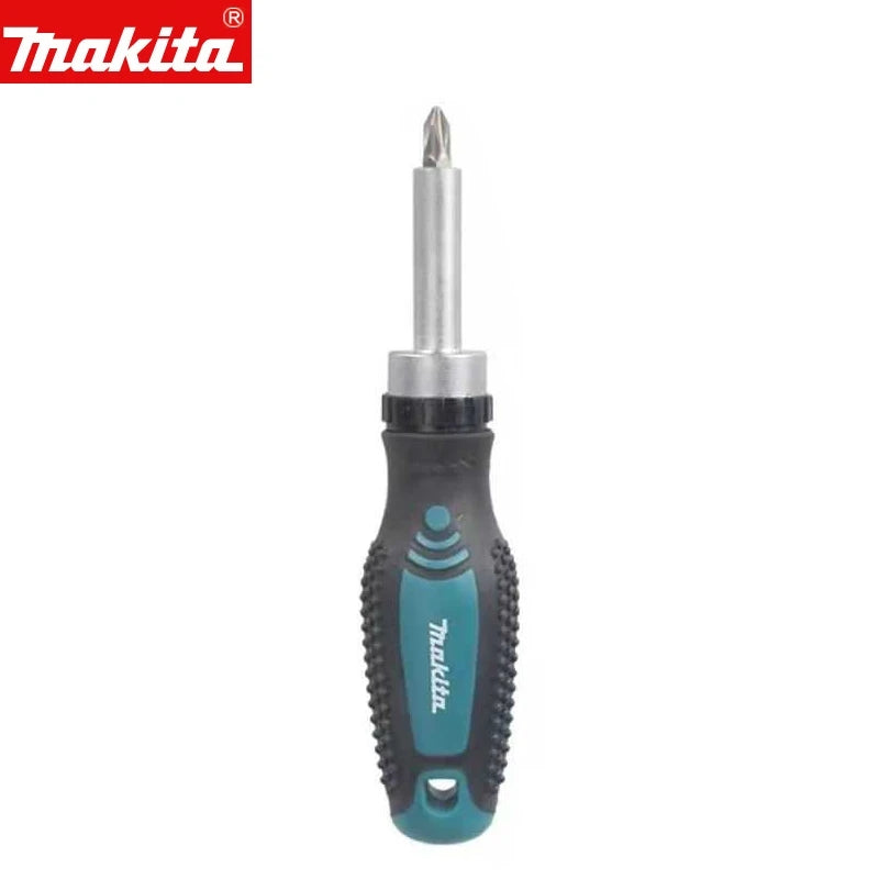 Makita D-58833 Magnetic Ratchet Screwdriver With Bits 1/4"/25mm Positive and Negative Non-Slip Semi-Automatic Screw Hand Tool