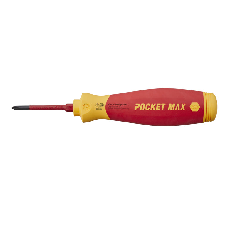 Wiha 45296 PocketMax VDE Screwdriver with Bit Magazine SlimBit Electric