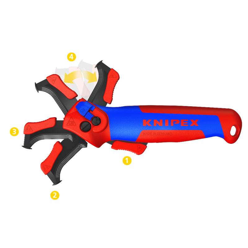 KNIPEX 16 50 145 SB Stripping Knife With Guide Shoe Ergonomically Designed Comfortable Handle