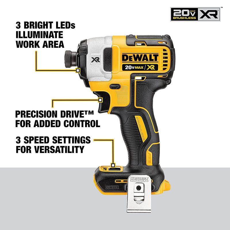 DEWALT DCF887 Impact Driver 18V Brushles Rechargeable Electric Screwdriver Original Durable Drill Power Tool Bare Machine
