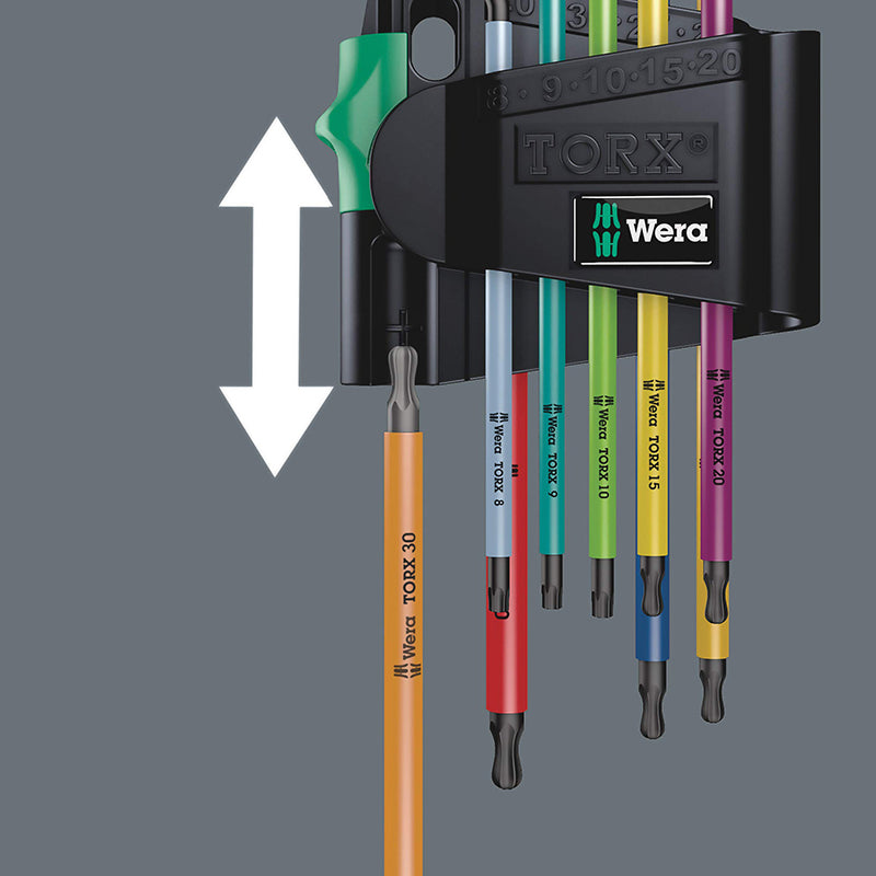 WERA 05073599001 967 SPKL/9 TORX Plum Blossom Tool Set Integrated Plastic Shell Ball Head Design Wear Resistant Clamp Material