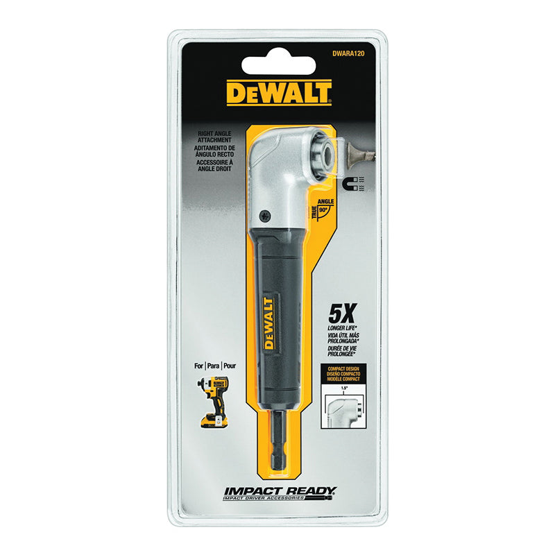 DEWALT DWARA120 RIGHT ANGLE ATTACHMENT 1/4" 10X Magnetism IMPACT READY Electrician Drive Bit Tool Accessories Black
