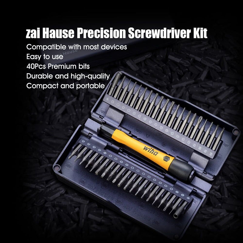 Wiha Zai Hause 44624 40 in1 ESD Micro Precision Magnetic Screwdriver Bit Set Nut Driver with Extension Rod Z6901C4