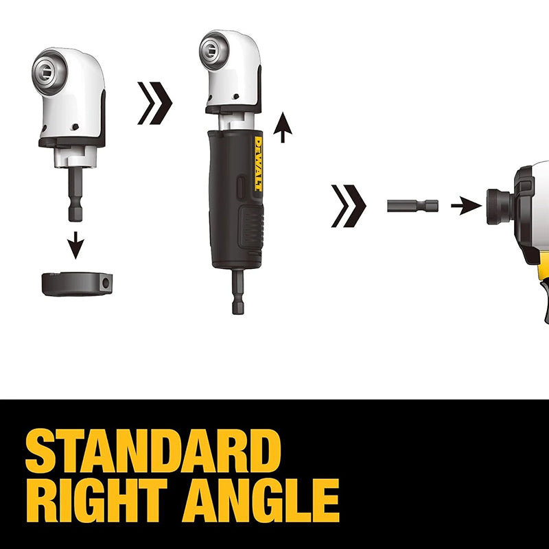 DEWALT DWAMRASETFT FLEXTORQ Right Angle Drill Adaptor 4-in-1 Compact High Hardness Soft Axis Power Tool Accessories
