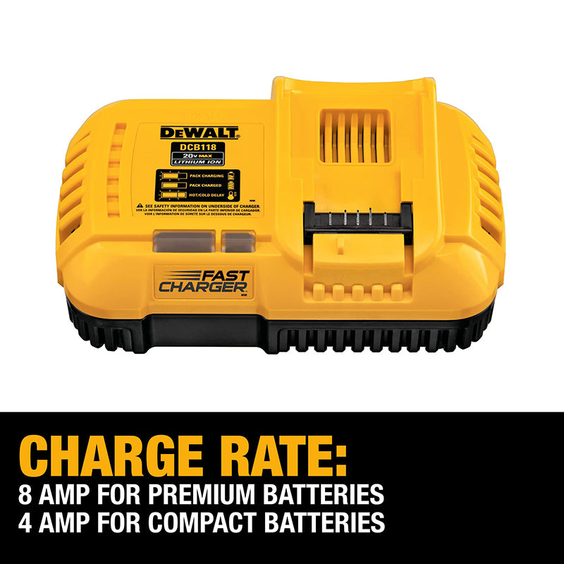 DEWALT DCB118 Rapid Charger FLEXVOLT 18V 20V 60V MAX Charge Internal Fan Cooled Lithium Battery Fast Charger