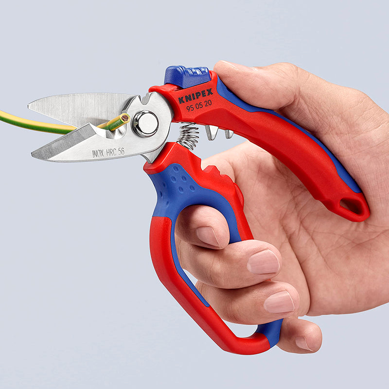 KNIPEX 95 05 20 SB Angled Electricians' Shears 6-1/4" Cable and Wire Rope Scissor 45°