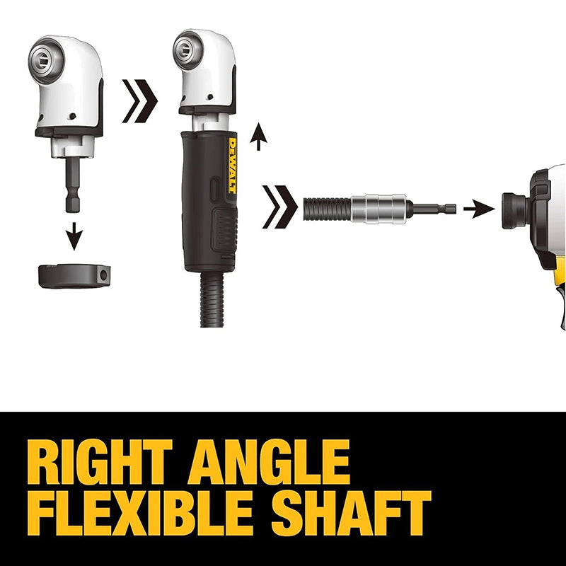 DEWALT DWAMRASETFT FLEXTORQ Right Angle Drill Adaptor 4-in-1 Compact High Hardness Soft Axis Power Tool Accessories