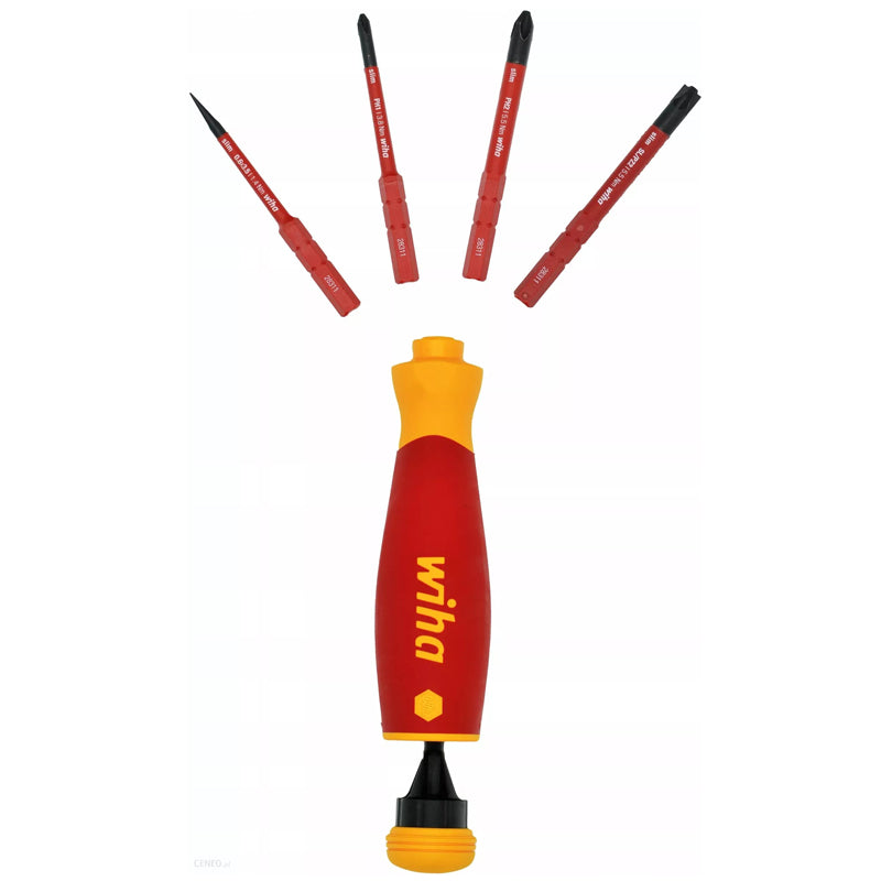 Wiha 45296 PocketMax VDE Screwdriver with Bit Magazine SlimBit Electric