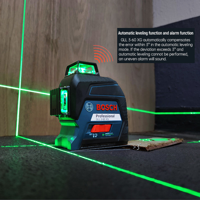 Bosch GLL3-60XG Green 12Lines Laser Level Projection Cross Marking Line Vertical Horizontal Measuring Tool Indoor Outdoor Level