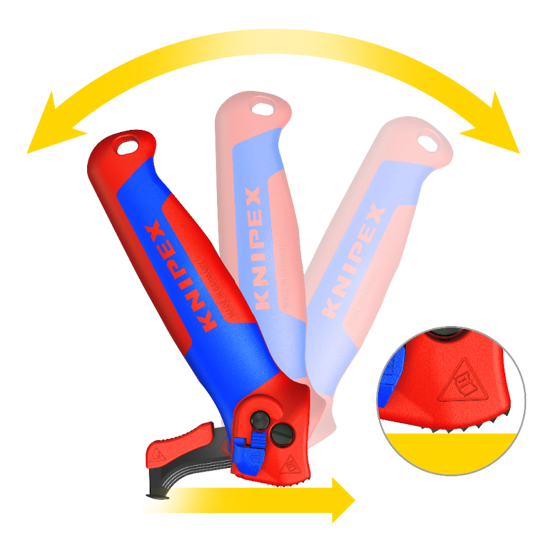 KNIPEX 16 50 145 SB Stripping Knife With Guide Shoe Ergonomically Designed Comfortable Handle