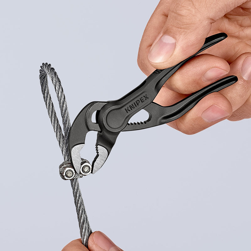 KNIPEX 87 00 100 Cobra XS Mini Water Pump Pliers 4 Inches One-Handed Precision Grade Pipe Plier 11 Quick Adjustment Positions