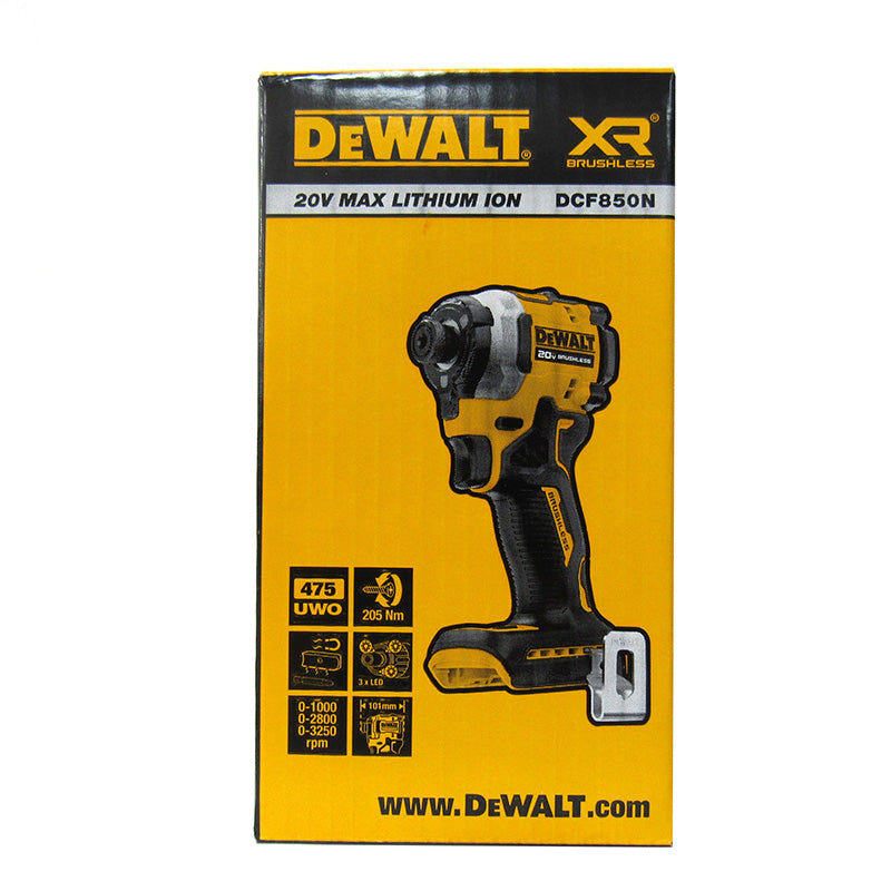 DEWALT DCF850 20V Impact Drill Brushless Motor 205Nm Variable Speed Lithium Battery Electric Screwdriver Woodworking Driver Tool Only