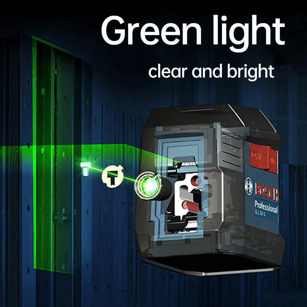 BOSCH GLL50G Green Laser Level 2line 15m Max 1/4in IP55 Small & Compact Portable Marking Instrument Bare Tool