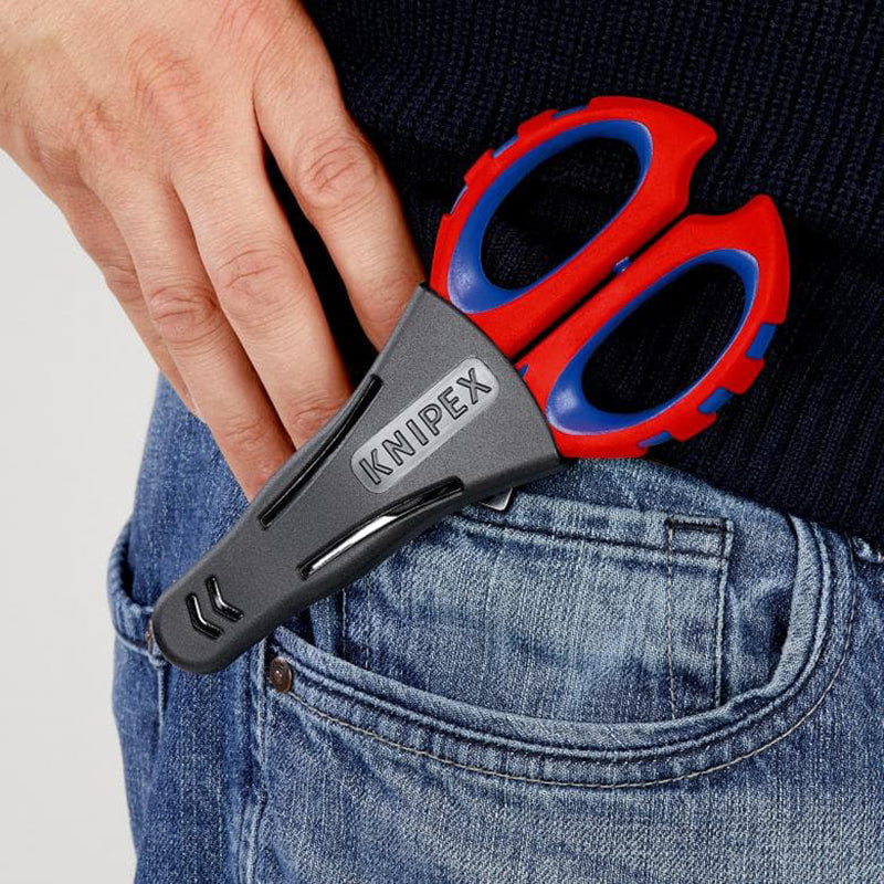 KNIPEX 95 05 10 SB Electricians' Shears Multi-Purpose Stainless Steel Scissors Cable Cut Multi-function Micro-Toothing Shear