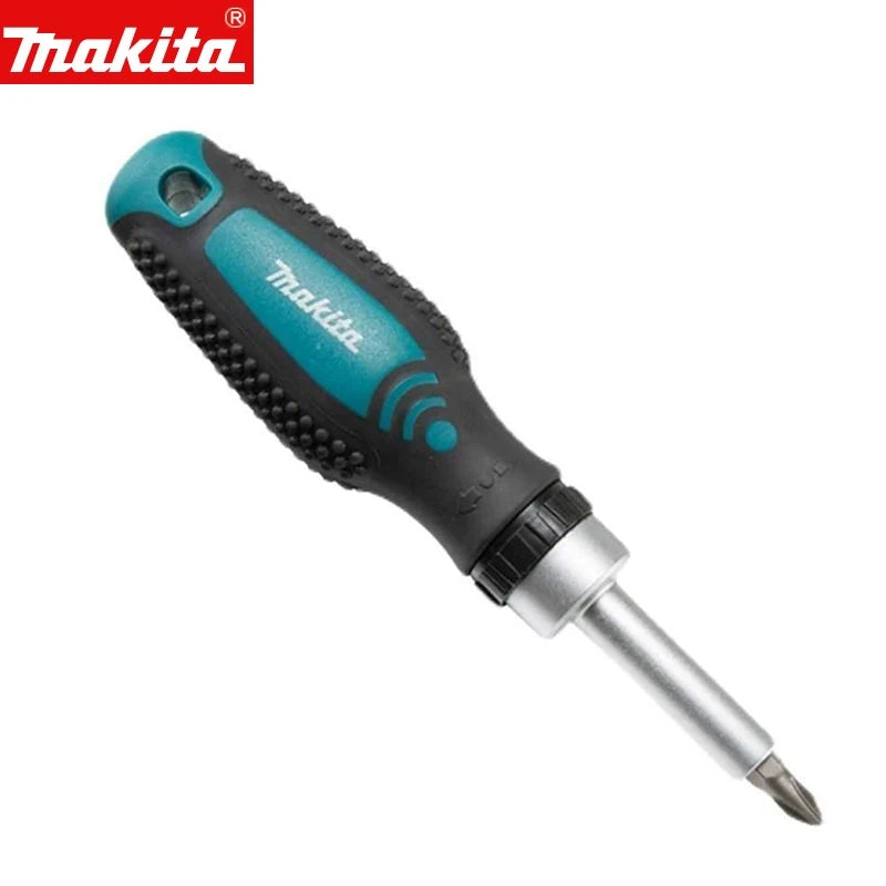 Makita D-58833 Magnetic Ratchet Screwdriver With Bits 1/4"/25mm Positive and Negative Non-Slip Semi-Automatic Screw Hand Tool