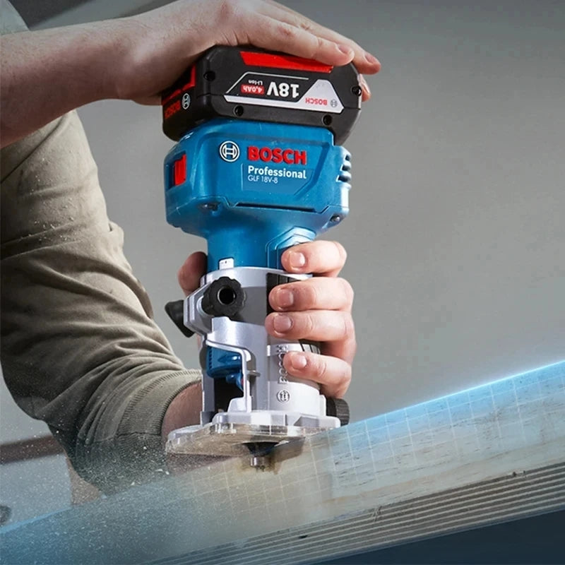 Bosch GLF 18V-8 Wood Router Machine 18V Cordless Brushless 30000RPM Grooving Carving Milling Holes Carpentry Electric Trimmer Tool Only