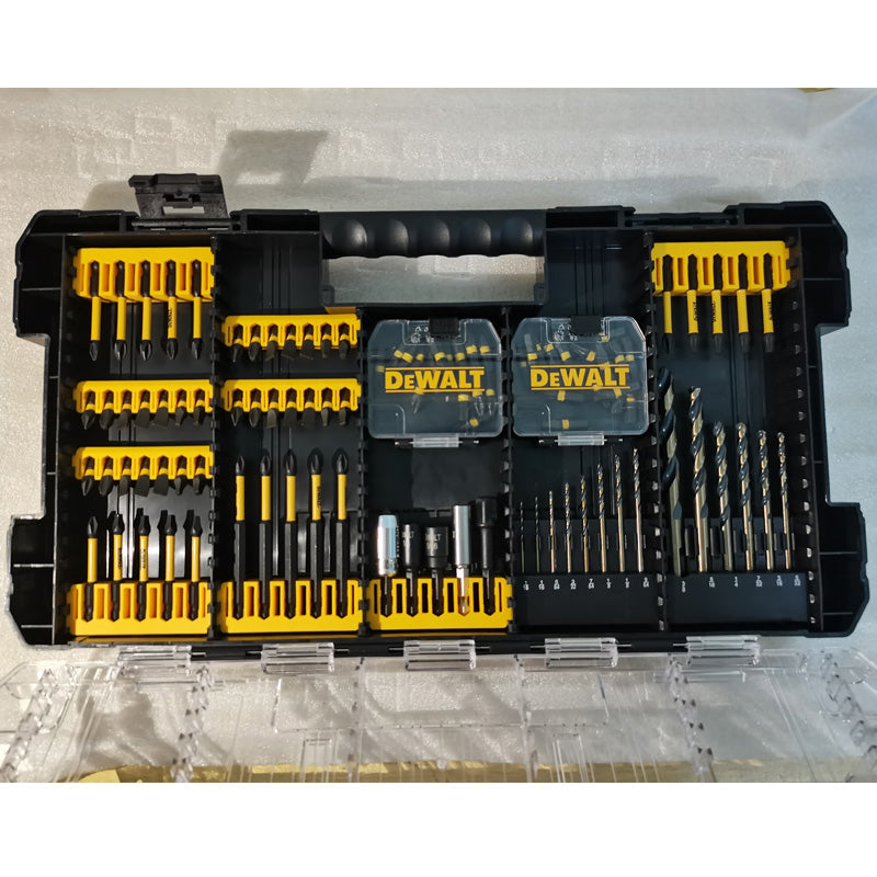 DEWALT DWANGFT100SET FlexTorq Bit Set 100pc ToughCase+ System High-End Batch Woodworking Drill Bits Storage Set