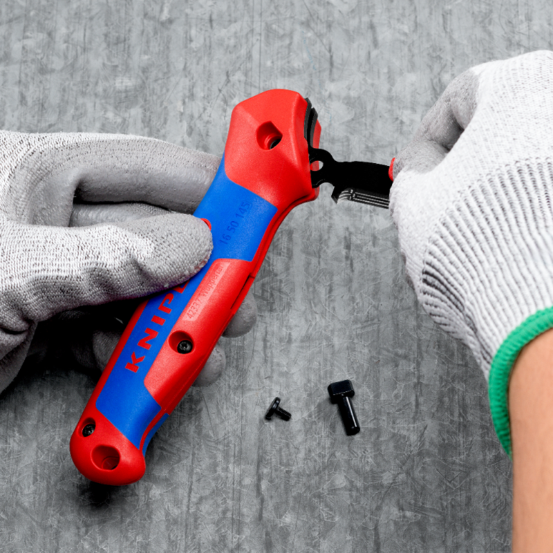 KNIPEX 16 50 145 SB Stripping Knife With Guide Shoe Ergonomically Designed Comfortable Handle