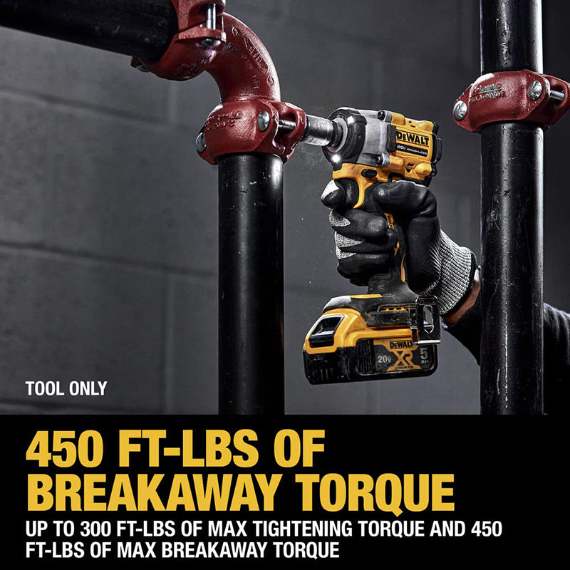 DEWALT DCF922 ATOMIC 20V MAX 1/2 pol. Chave de impacto sem fio, velocidade variável, chave elétrica com pino de retenção, ferramenta nua