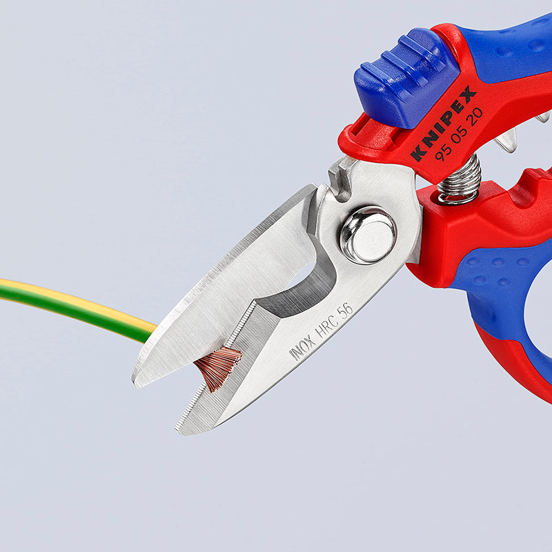 KNIPEX 95 05 20 SB Angled Electricians' Shears 6-1/4" Cable and Wire Rope Scissor 45°