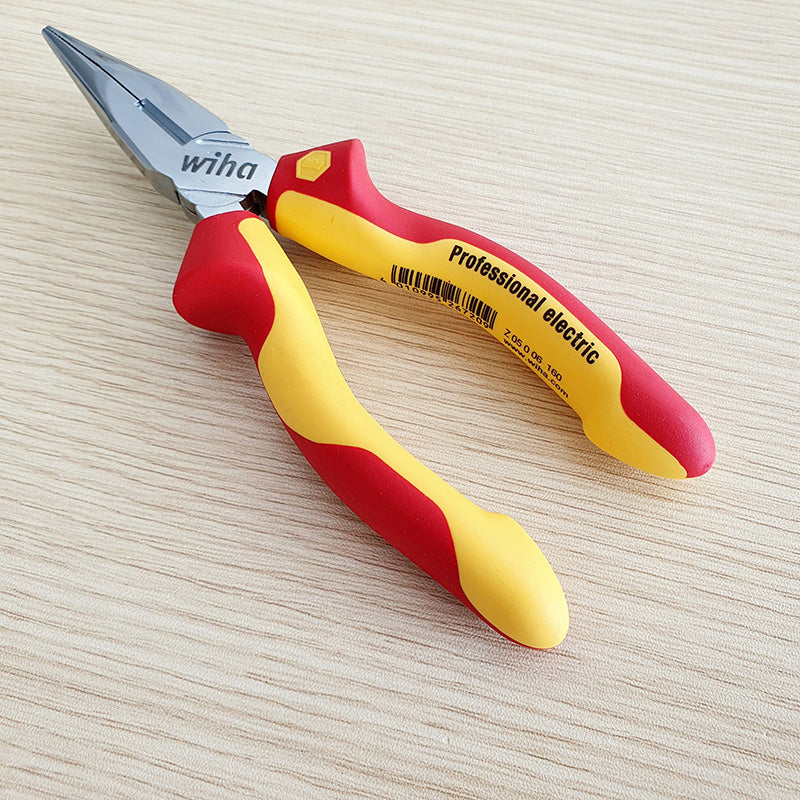 Wiha 26720 1000V Insulated Long Nose Pliers 160mm Chromium-Vanadium Alloy