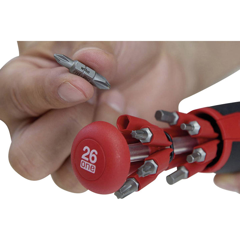 Wiha 40907 26-in-1 LiftUp Screwdriver With Magazine Bit Holder