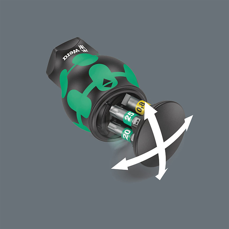 Wera 05008873001 Kraftform Kompakt Stubby 1 with PH/TX/SL Bit Storage Stubby Magazine Bit Holder