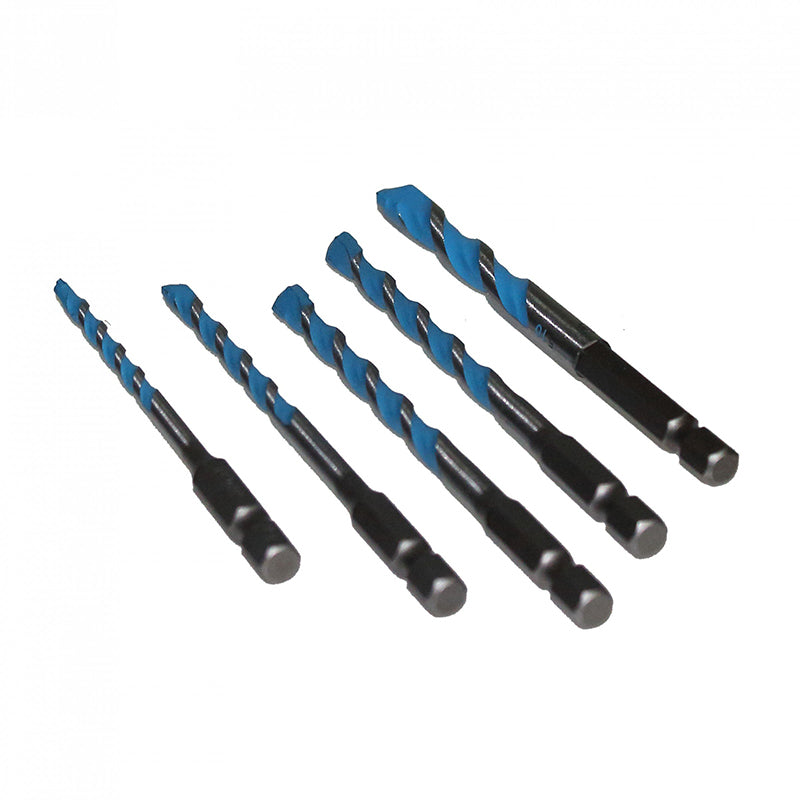 Bosch 2608900585 Hexagon Shank Drill Bit 4/5/6/6/8mm 5Pcs Tile Wood/Glass/Ceramic/Cement /Alloy Punching Triangle Drill Bits