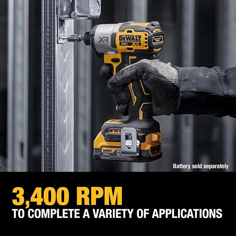 DEWALT DCF845 Impact Driver 20V XR 3-Speed 1/4in Cordless Brushless 1825 in-lbs Large Diameter Screw Electric Wrench Bare Tool