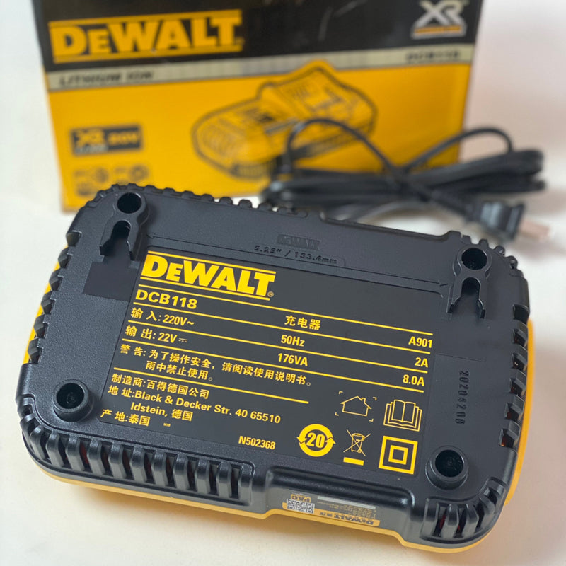 DEWALT DCB118 Rapid Charger FLEXVOLT 18V 20V 60V MAX Charge Internal Fan Cooled Lithium Battery Fast Charger