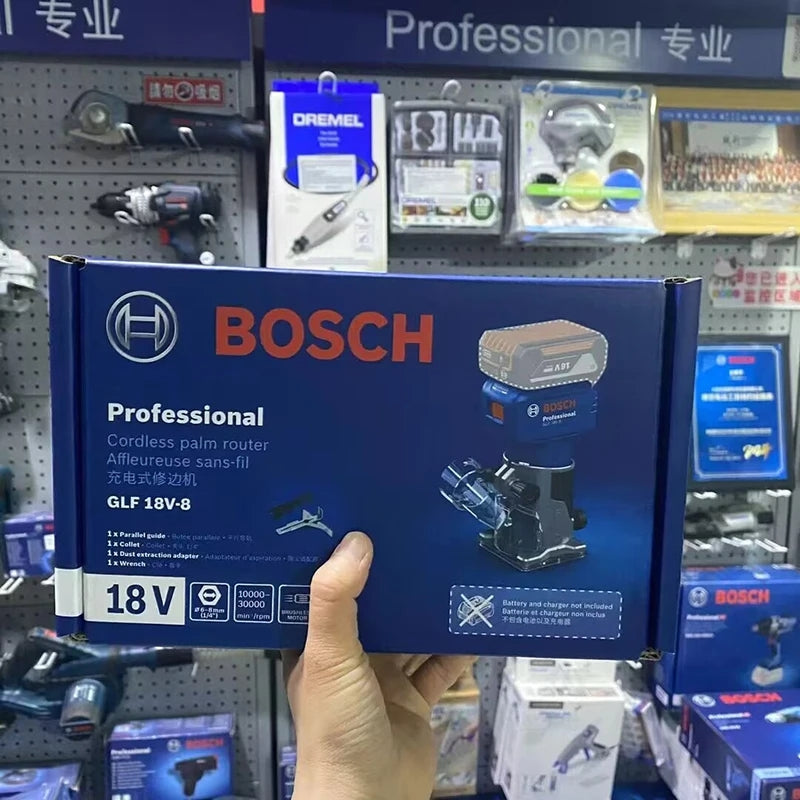 Bosch GLF 18V-8 Wood Router Machine 18V Cordless Brushless 30000RPM Grooving Carving Milling Holes Carpentry Electric Trimmer Tool Only
