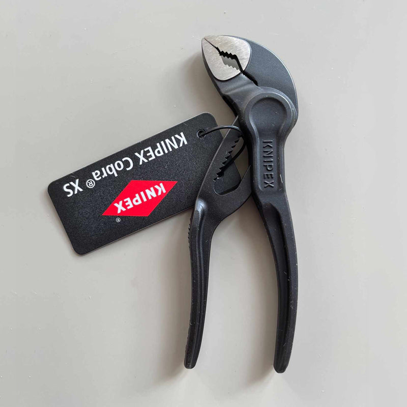 KNIPEX 87 00 100 Cobra XS Mini Water Pump Pliers 4 Inches One-Handed Precision Grade Pipe Plier 11 Quick Adjustment Positions