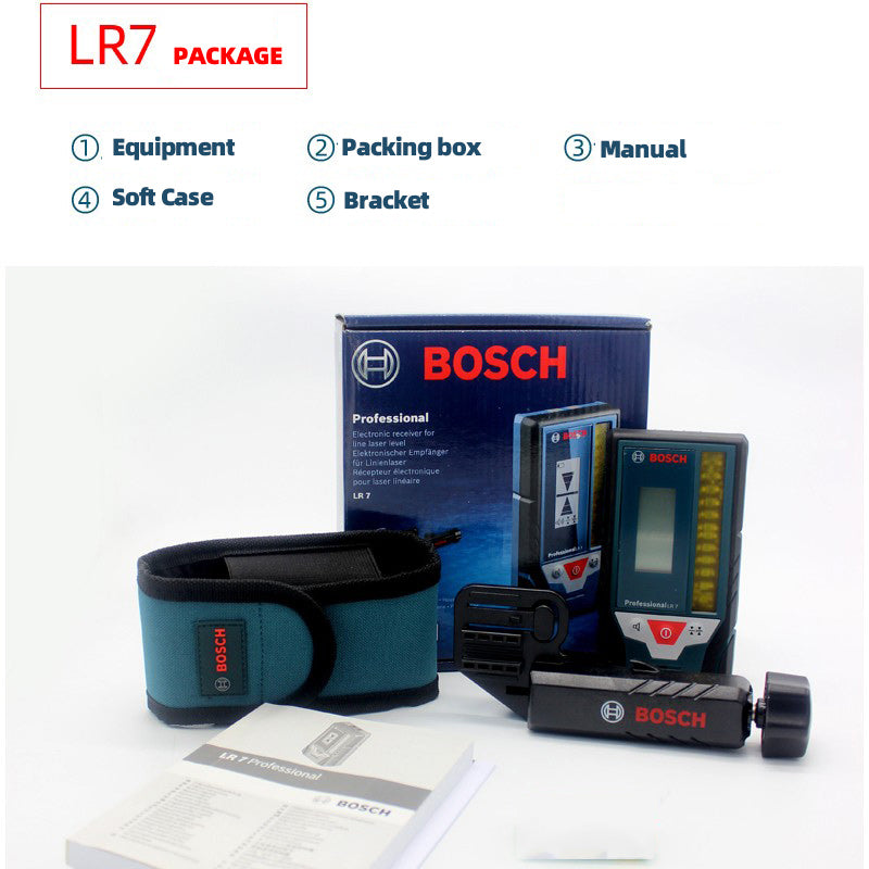 BOSCH LR7 Professional Laser Receiver Red Green Line Laser Level Accessories for GLL3-80C/GLL3-80CG/ GLL3-60XG Laser Level